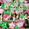 Pink and Green Birthday Decoration Happy Birthday Balloons Sets Princess and Witch Themed Party Decorations Enchanted Party Supplies